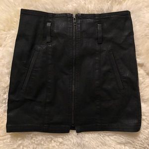 Black wax coated skirt